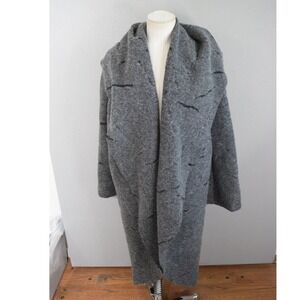Bryn Walker Coat Small Grey Lagenlook Open Front Waterfall Boucel Jacket